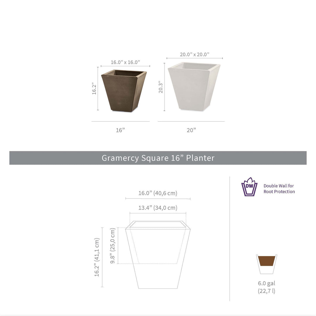 Gramercy 16" Square, Slate