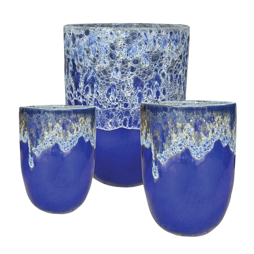 Tall Round Volcanic 22" Light Blue