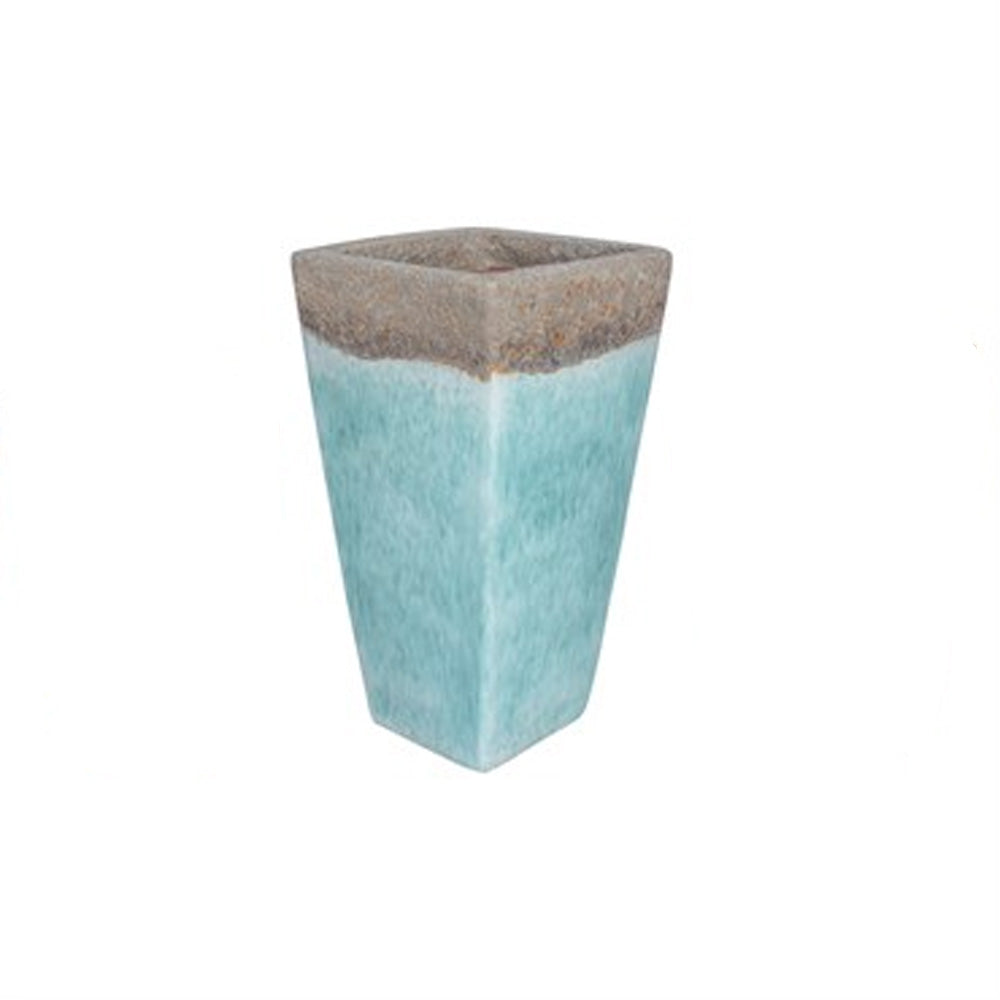 Tall Square Volcanic 10.2" Milky Blue